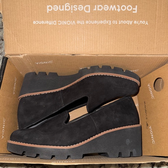 Vionic Women's Black Suede Loafers - Picture 1 of 7